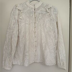 Johnny Was Ivory Eyelet Blouse